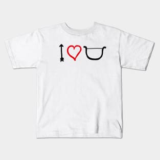 I love you bow arrow heart Cupid Valentine's day Kids T-Shirt